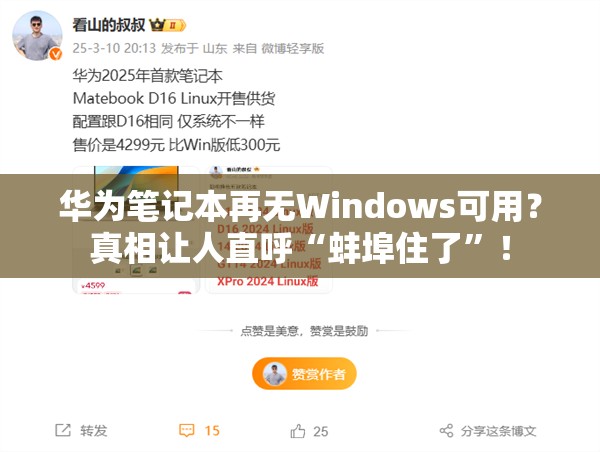 华为笔记本再无Windows可用？真相让人直呼“蚌埠住了”！