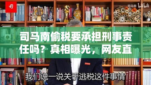 司马南偷税要承担刑事责任吗？真相曝光，网友直呼“太离谱”！